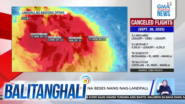 Bagyong #OpongPH, apat na beses nang nag-landfall | Balitanghali
