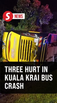 Express bus carrying 15 overturns in Kuala Krai