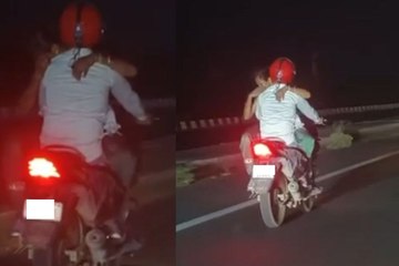 Viral Video: युवक ने टंकी पर युवती को बैठाकर हाइवे पर दौड़ाई बाइक, सोशल मीडिया पर जमकर वायरल हो रहा वीडियो