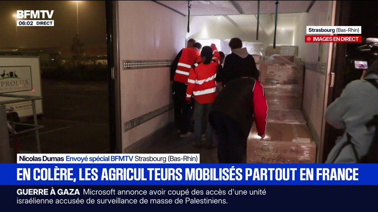 En colère, les agriculteurs strasbourgeois filtrent et vérifient l'origine des produits à l'entrée du marché gare de Strasbourg