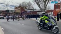 Victoria police marching for the national remembrance day final video