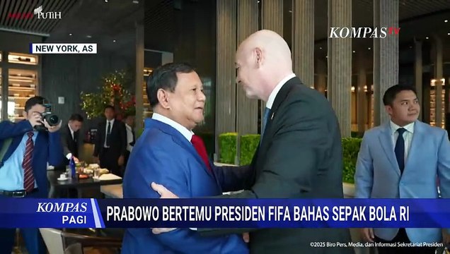 Presiden Prabowo Bertemu Presiden FIFA di New York, Bahas Sepakbola RI dan Komitmen Kerja Sama