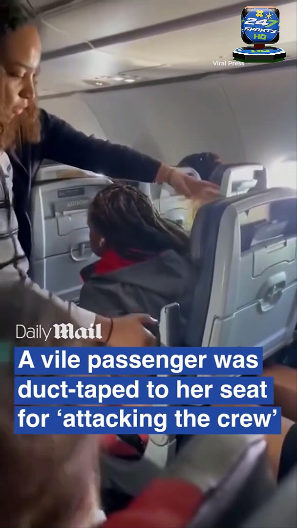 Shocking Moment as US Woman Duct-Taped To Seat On American Flight After Assault On Crew Member