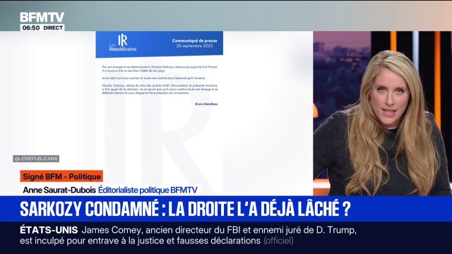 SIGNÉ BFM - Nicolas Sarkozy lâché par la droite après sa condamnation à cinq ans de prison?