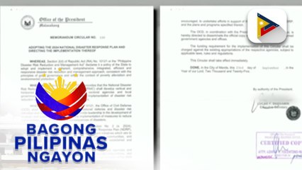 Malacañang, ipinag-utos ang implementasyon ng 2024 National Disaster Response Plan