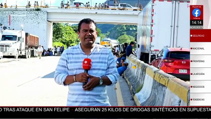 Por violencia en la Sierra de Chilpancingo, se realiza bloqueo en la Autopista del Sol