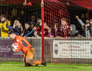 Behind the goal highlights of Porthmadog's Welsh Cup penalty shoot-out win against Denbigh Town