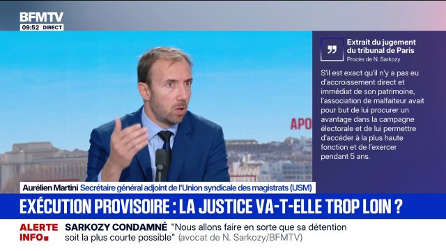 Procès de Nicolas Sarkozy: Que les Français lisent cette décision de justice et ils se feront leur opinion , déclare Aurélien Martini, secrétaire général adjoint de l'Union syndicale des magistrats