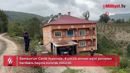 4 çocuk annesi eşini bardakla katletti! Katil babanın geçmişi daha da vahim çıktı