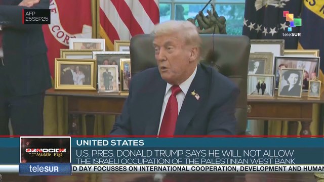 U.S. Pres. Donald Trump says he will not allow the Israeli occupation of the Palestinian West Bank