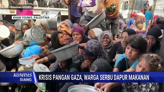 Kelaparan Memburuk, Pengungsi Palestina Serbu Dapur Amal di Khan Younis