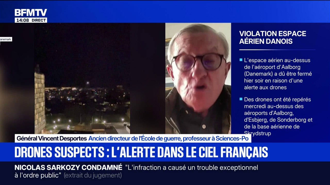 Drones suspect en Europe: "Pendant de longs mois, voire des années, nous serons vulnérables vis à vis de cette menace russe" assure le Général Vincent Desportes, ancien directeur de l'École de guerre