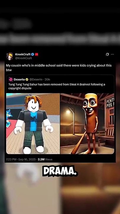 Tung Tung Tung Sahur removed from Steal a Brainrot game