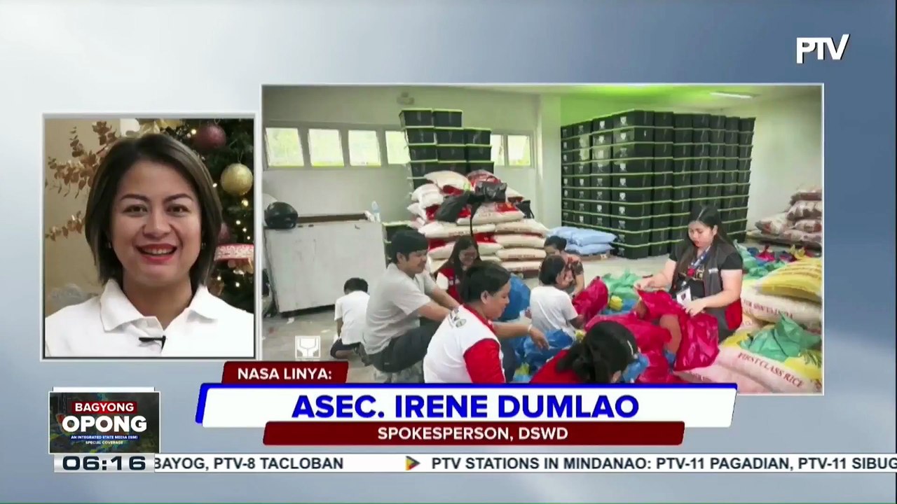 DSWD, tuloy-tuloy ang paghahanda ng mga tulong para sa mga naapektuhan ng Bagyong Opong | ulat ni Noel Talacay