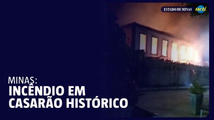 Incêndio destrói casarão histórico que abrigava Secretaria de Saúde em Santa Bárbara (MG)