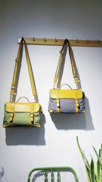 Handmade Vintage Messenger Bag – Stylish Canvas & Leather Crossbody for Students | SYMONHO