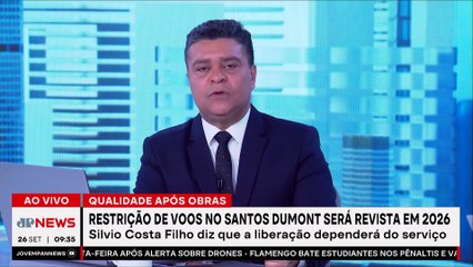 Restrição de voos no Santos Dumont será revista em 2026