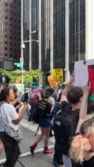 Manifestación en Nueva York contra el genocidio israelí en Gaza, el 26 de septiembre de 2025.
