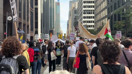 Manifestación en Nueva York contra el genocidio israelí en Gaza, el 26 de septiembre de 2025.