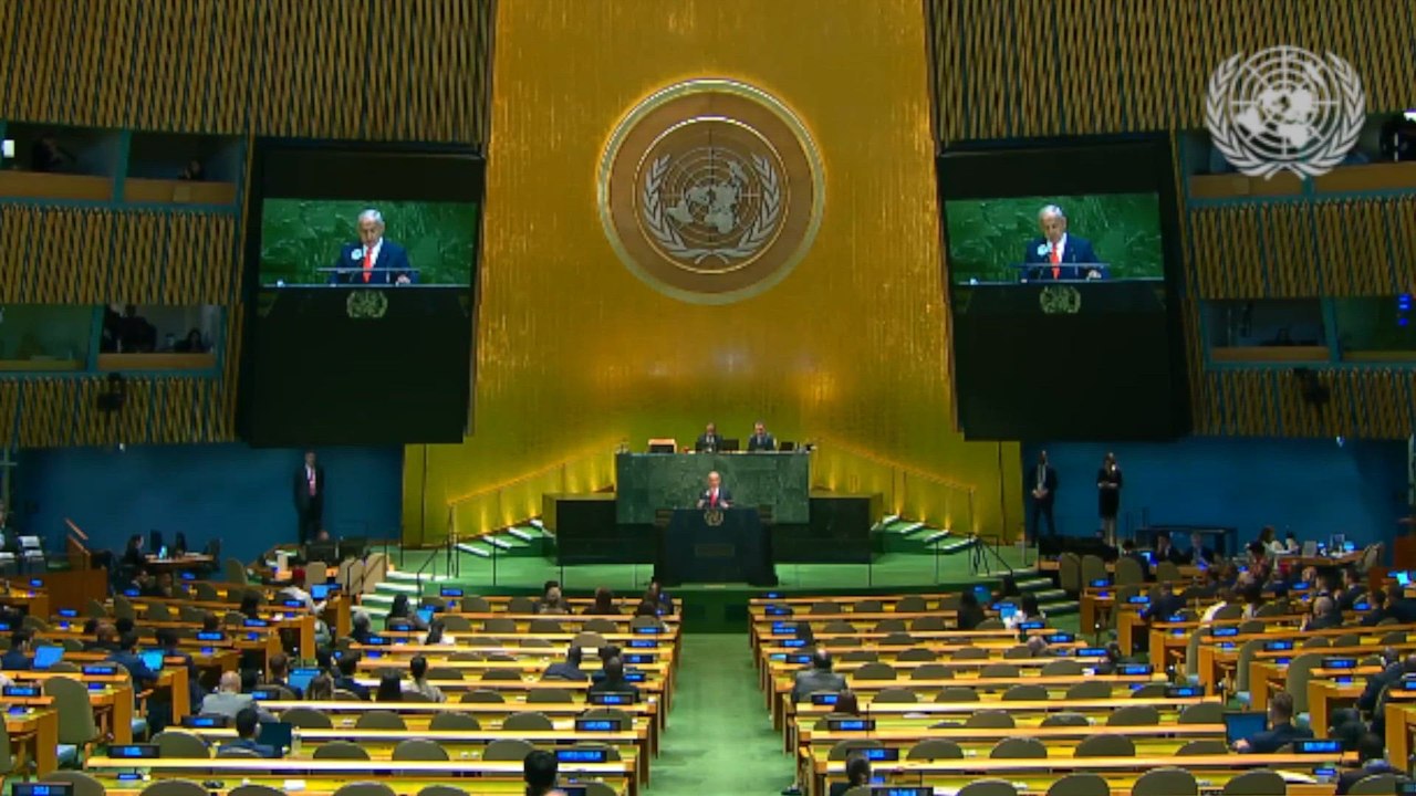 Netanyahu habla a los rehenes desde la Asamblea de la ONU: "Os traeremos de vuelta a casa"