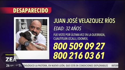 Solicitamos su ayuda para localizar a Juan José Velázquez Ríos