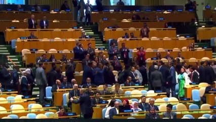 Diplomatas deixam Netanyahu a falar 'sozinho' na ONU. Eis o momento