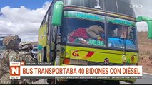 BUS TRANSPORTABA 40 BIDONES CON DIÉSEL, RUMBO A PERÚ