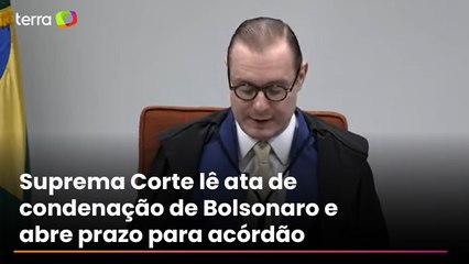 STF lê ata de condenação de Bolsonaro nesta terça e abre prazo para acórdão