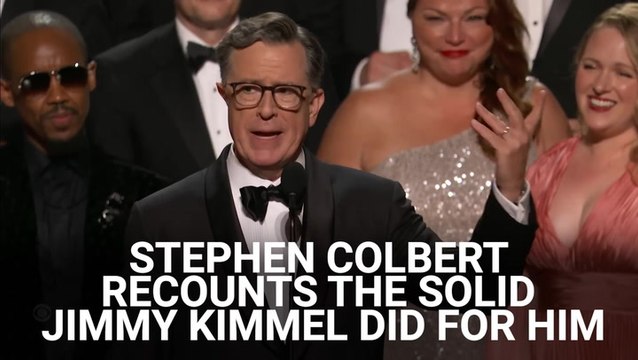 ‘This Is Real.’ Stephen Colbert Recounts The Solid Jimmy Kimmel Did For Him Ahead Of His Emmys Win (And How He Wants To Pay Him Back Next Year)