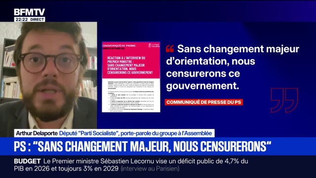 Annonces de Sébastien Lecornu: le Parti socialiste indique que si le Premier ministre ne fait pas de changement majeur d'orientation, ils censureront le gouvernement