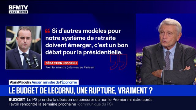 Tension entre Sébastien Lecornu et le PS: pour Alain Madelin, ancien ministre de l'Économie, c'est le Premier ministre qui tient le manche