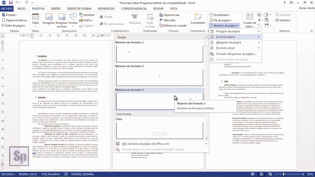 Word - Cómo numerar páginas Word a izquierda y derecha, páginas pares e impares. En español HD