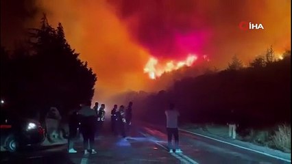 Karacabey’de orman yangınını söndürme çalışmaları sürüyor