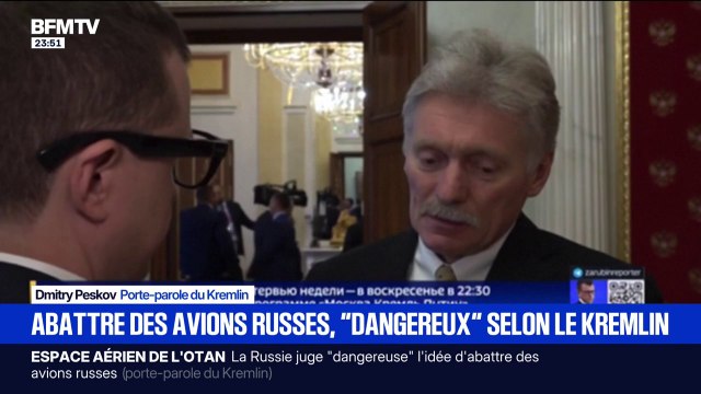 Espace aérien de l'Otan: Dmitry Peskov, porte-parole du Kremlin, qualifie de dangereuse l'idée d'abattre des avions russes