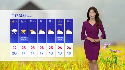 [날씨] 한낮 늦더위, 전남·경남·제주 비, 일요일 전국 비 / YTN