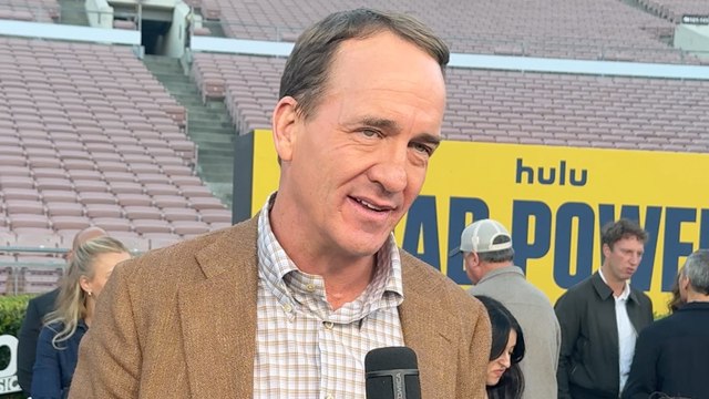 Peyton Manning Says Glen Powell is Way Better Looking Than Brother Eli Manning at 'Chad Powers' Premiere | THR Video