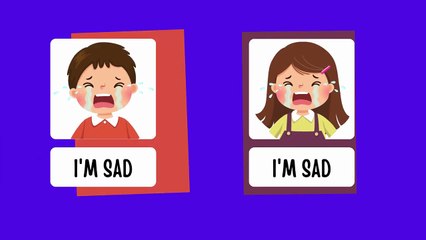 Learn the feelings and emotions through animated pictures vocabulary