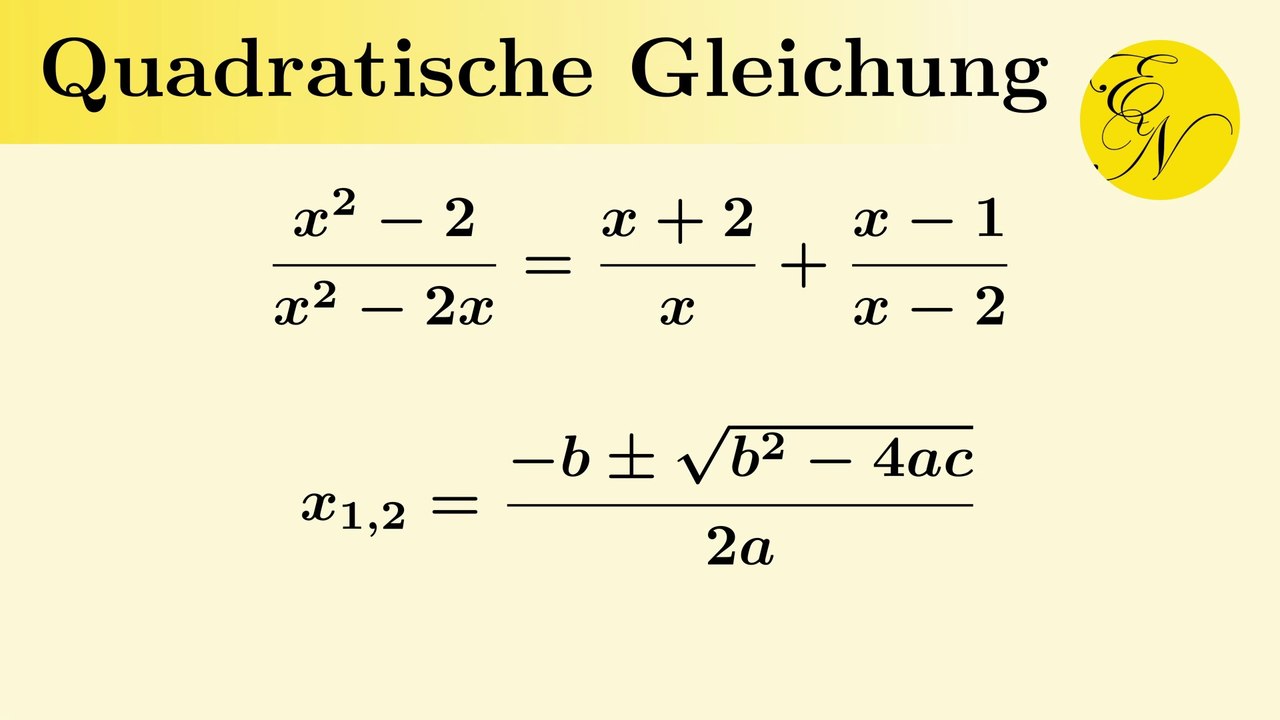 Quadratische Bruchgleichung mit abc-Formel lösen