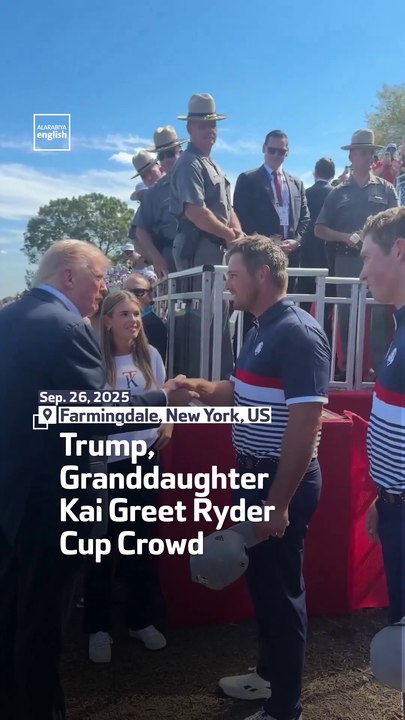 Trump, Granddaughter Kai Greet Ryder Cup Crowd