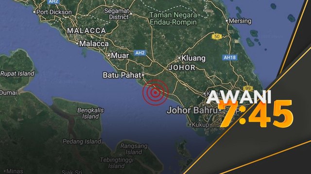 Gempa bumi lemah landa perairan Batu Pahat