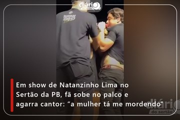 Fã invade palco e agarra Natanzinho Lima em show no Sertão da PB 🎤