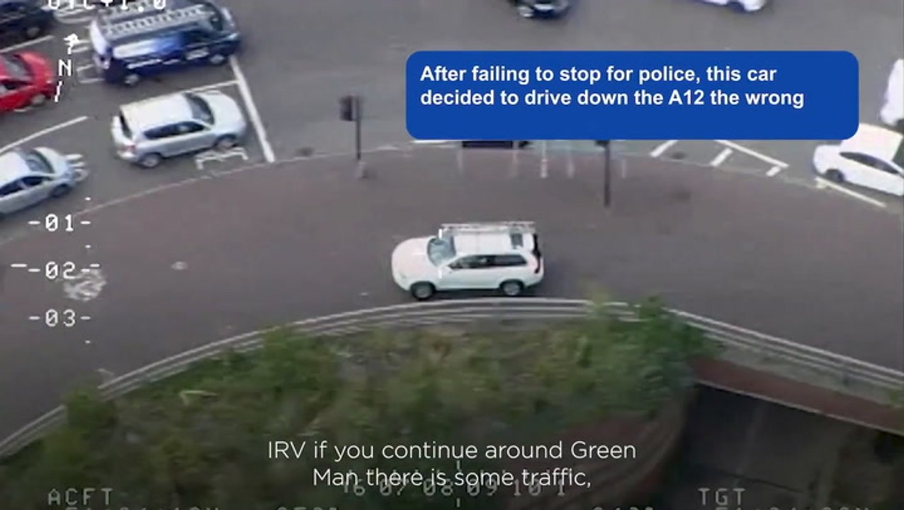 Reckless driver heading wrong way down major road stopped by tactical police crash