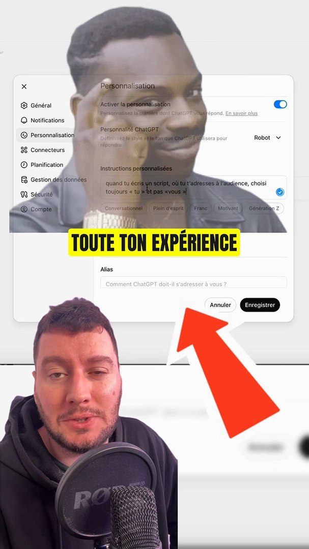 comment personnaliser chatgpt