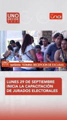 LUNES 29 DE SEPTIEMBRE INICIA LA CAPACITACIÓN DE JURADOS ELECTORALES