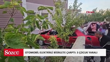 Tokat'ta otomobil elektrikli bisiklete çarptı: 3 çocuk yaralı