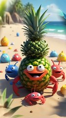 Pineapple Becomes King Of Beach 🍍👑🏖️😂 #foryou #foryouシpage