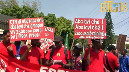 Mouvman sendika ouvriye yo pou reklame 2500 goud kòm salè minimum.