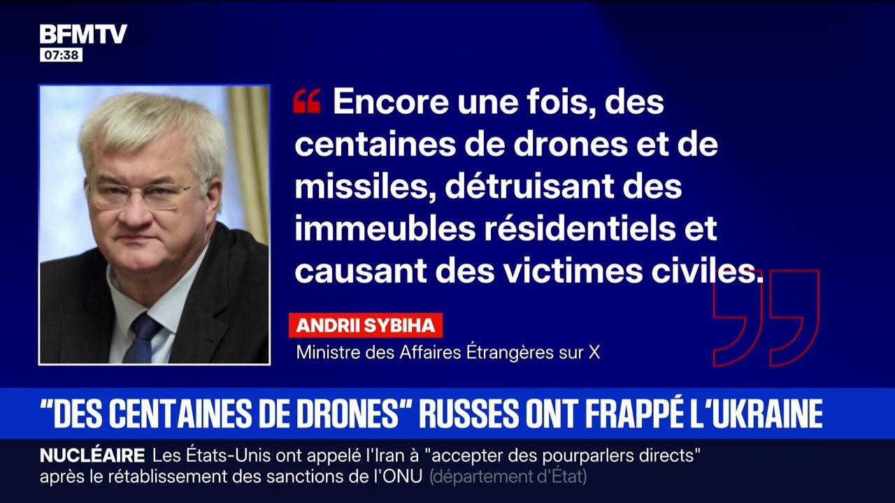 "Une attaque massive": la Russie a lancé "des centaines de drones et de missiles" contre l'Ukraine