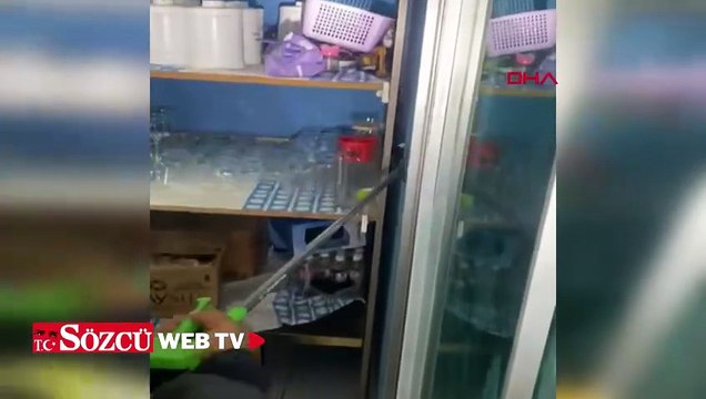 Hatay’da dolaba giren yılanı itfaiye çıkardı