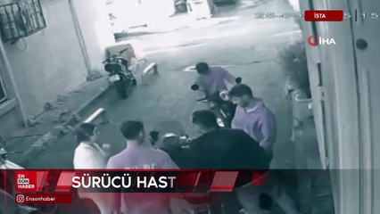 İstanbul'da aniden yola çıkan motosikletliye kamyonet çarptı